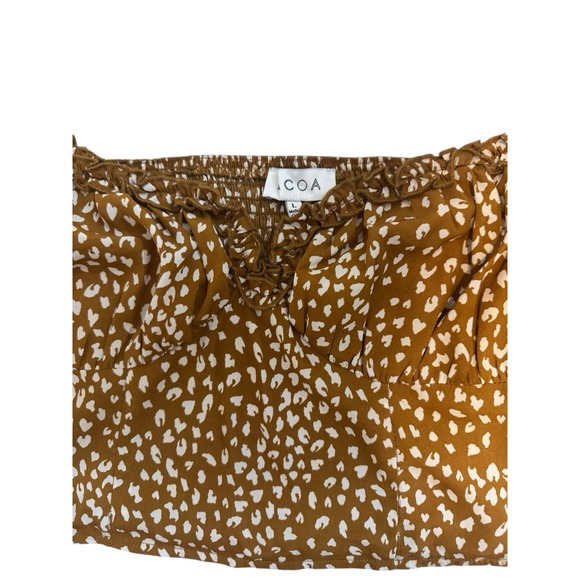 Boho Set Animal Print‎ Smocked Crop &Skirt Cottagecore Whimsy Dainty Fairy$85 Lg - Picture 5 of 5